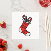 Weihnachts-Strumpf Serviette (Beispiel)