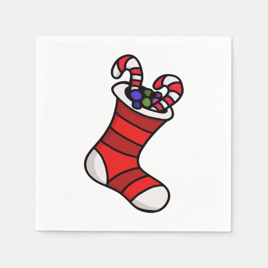 Weihnachts-Strumpf Serviette (Vorderseite)