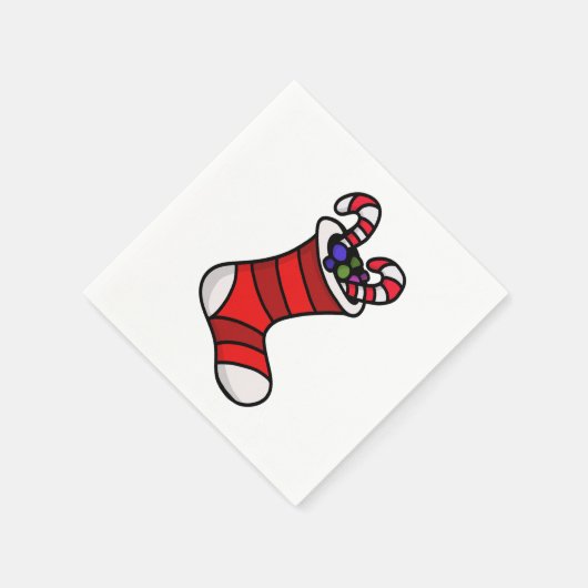 Weihnachts-Strumpf Serviette (Ecke)