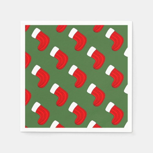 Weihnachts-Strumpf Serviette (Vorderseite)
