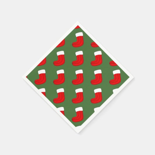 Weihnachts-Strumpf Serviette (Ecke)