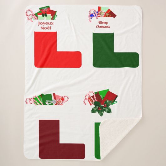 Weihnachts-Strumpf Sherpa Blanket Sherpadecke (Vorderseite)