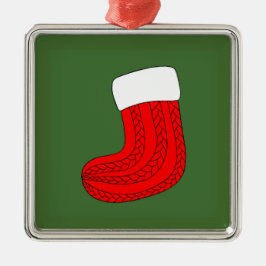 Weihnachts-Strumpf Silbernes Ornament