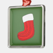 Weihnachts-Strumpf Silbernes Ornament (Links)