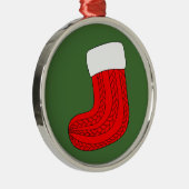 Weihnachts-Strumpf Silbernes Ornament (Rechts)