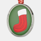 Weihnachts-Strumpf Silbernes Ornament (Links)