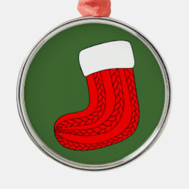 Weihnachts-Strumpf Silbernes Ornament