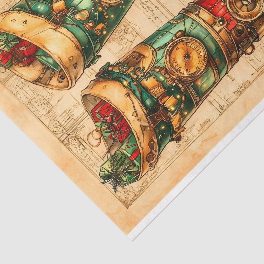 Weihnachts-Strumpf Steampunk Vibe BL3 Decoupage Seidenpapier (Ausschnitt)