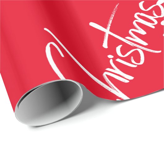 Weihnachts-Strumpf Stil Moderner Name Geschenkpapier (Rolleneckpunkt)