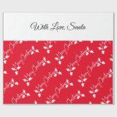 Weihnachts-Strumpf Stil Moderner Name Geschenkpapier (Flach)