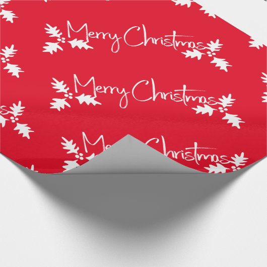 Weihnachts-Strumpf Stil Moderner Name Geschenkpapier (Ecke)