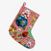 Weihnachts-Strumpf, Teddy Bear Elf Großer Weihnachtsstrumpf (Vorderansicht (hängend))