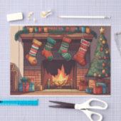 Weihnachts-Strumpf über dem Kamin Seidenpapier (Handwerk)