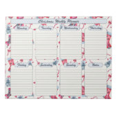 Weihnachts-Strumpf und Candy Canes Weekly Planner Notizblock (Vorderseite)