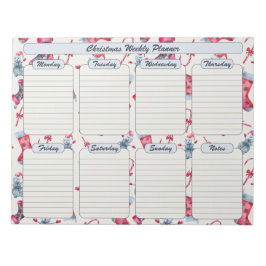 Weihnachts-Strumpf und Candy Canes Weekly Planner Notizblock