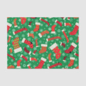 Weihnachts-Strumpf und Schneeflocken-Muster Seidenpapier (Vorderseite)