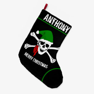 Weihnachts-Strumpf von Santa Skull Großer Weihnachtsstrumpf