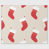 Weihnachts-Strumpf Weihnachtsfeiertag Geschenkpapier (Flach)