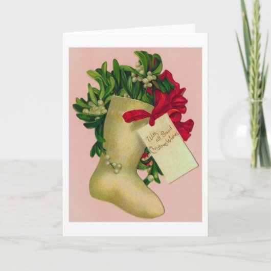 Weihnachts-Strumpf - Weihnachtskarten Feiertagskarte (Vorderseite)