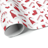Weihnachts-Strumpf-Weihnachtsmannmütze Candy Cane Geschenkpapier (Rolleneckpunkt)