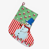 Weihnachts-Strumpf, Weihnachtsschneemann Großer Weihnachtsstrumpf (Vorderansicht (hängend))