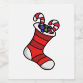 Weihnachts-Strumpf Weinetikett (Einzelnes Label)