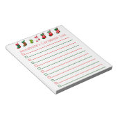 Weihnachts-Strümpfe Einkaufsliste personalisieren Notizblock (angewinkelt)