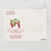 Weihnachts-Strümpfe-Familie in der Hochsaison Postkarte (Rückseite)