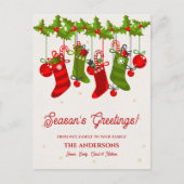 Weihnachts-Strümpfe-Familie in der Hochsaison Postkarte (Vorderseite)