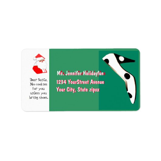 Weihnachts-Strümpfe High Heel Shoe für den Weihnac Adressaufkleber (Vorne)