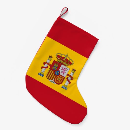 Weihnachts-Strümpfe mit der spanischen Flagge Kleiner Weihnachtsstrumpf (Vorderansicht (hängend))