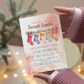 Weihnachts-Strümpfe Pink Secret Santa Party Einladung