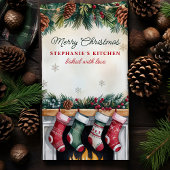 Weihnachts-Strümpfe über den Kamin Personalisiert Geschirrtuch