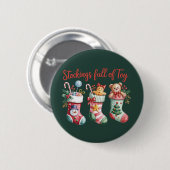 Weihnachts-Strümpfe voller Freude und Hochzeit Button (Vorne & Hinten)