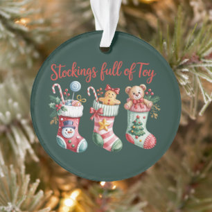 Weihnachts-Strümpfe voller Freude und Hochzeit Ornament