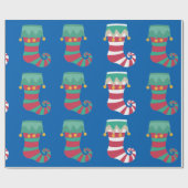 Weihnachts-Strümpfe Wraparound Geschenkpapier (Flach)