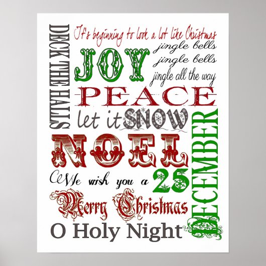 Weihnachts Subway Art Poster (Vorne)