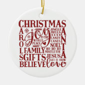 Weihnachts-Subway-Art | Spaß Einfach Minimalistisc Keramik Ornament (Vorne)