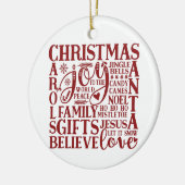 Weihnachts-Subway-Art | Spaß Einfach Minimalistisc Keramik Ornament (Links)