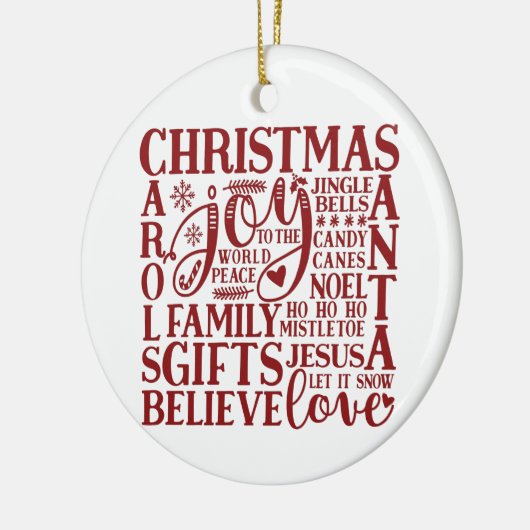 Weihnachts-Subway-Art | Spaß Einfach Minimalistisc Keramik Ornament (Links)