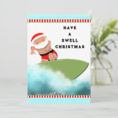Weihnachts-Surfen Feiertagskarte (Stehend Vorderseite)