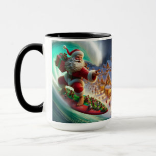 Weihnachts-Surfen in der Stadt Weihnachten Kaffee Tasse