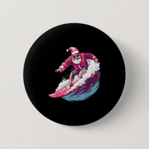 Weihnachts-Surfing-Santa-Surfbrettfahrer-Surf-Lieb Button