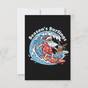 Weihnachts Surfings Lustiger Surfender Weihnachtsm Dankeskarte