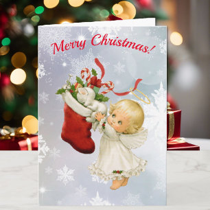 Weihnachts Süß Kleinster Engel & Kätzchen Dein Tex Karte