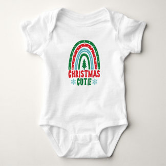 Weihnachts-Süsse Baby Bodysuit Festlicher Regenbog Baby Strampler