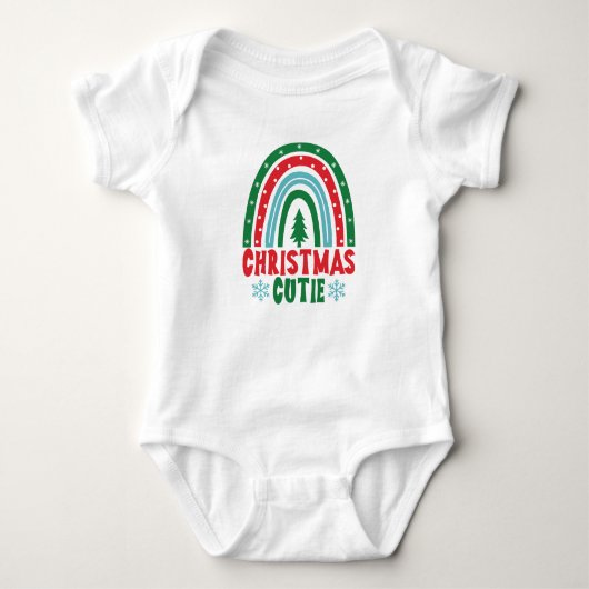 Weihnachts-Süsse Baby Bodysuit Festlicher Regenbog Baby Strampler (Vorderseite)