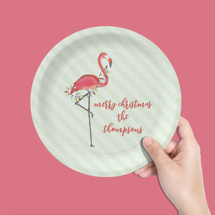 Weihnachts Süße Festliche Flamingo Lichterkette Pappteller