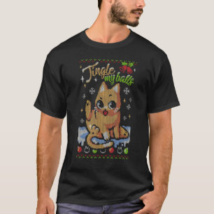 Weihnachts Süße Katze Klingel Bälle T-Shirt