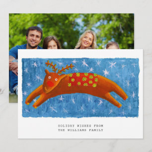 Weihnachts süße Rentier Illustration Foto Feiertagskarte